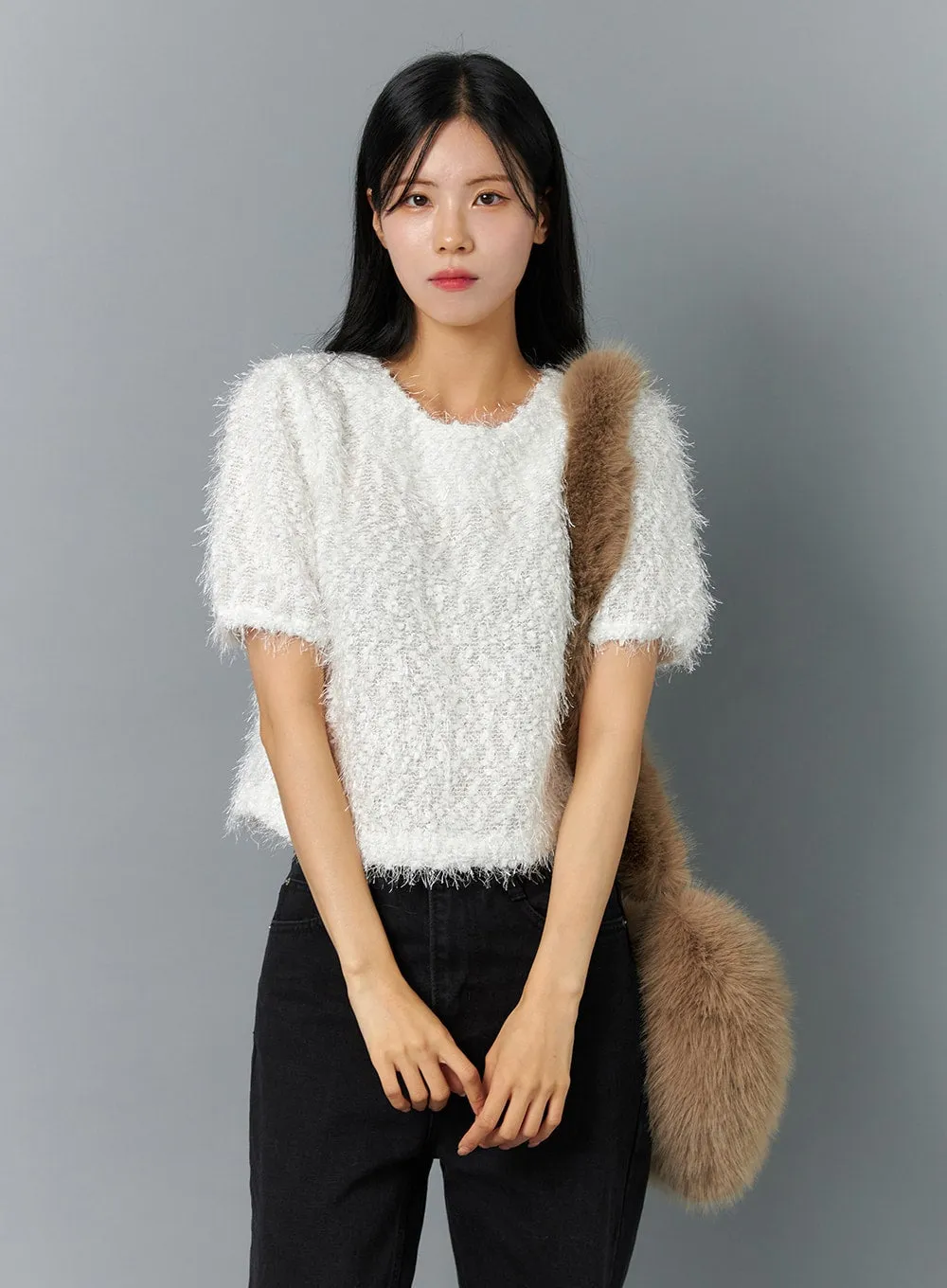 Soft Faux Fur Crossbody Bag IN317